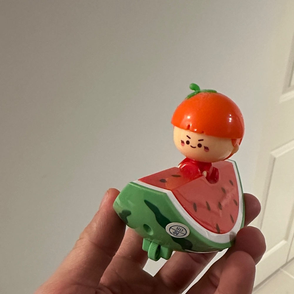 Watermelon Slice Toy with Orange Hat